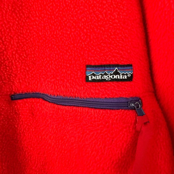 VINTAGE Patagonia jacket size large red with purple piping - Picture 4 of 6